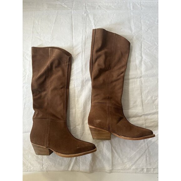 Free People Shoes - Free People Sway Slouch Boots Blush Suede Brown Western